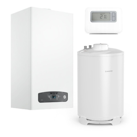 Ariston CARES INOX OPTIMUM 24 - Kocioł + Zasobnik 120L + Termostat ZNOPTIPACK24