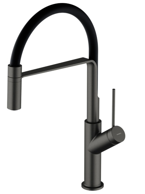 Omnires Vita bateria kuchenna z wyciąganą wylewką grafit szczotkowany VI6350BLGR