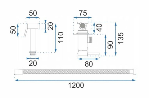 Rea Bateria Bidetowa Lungo Loop chrom REA-B4106