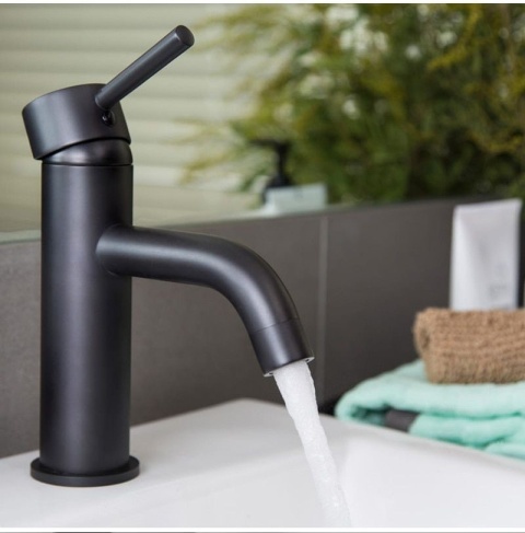 Rea Bateria umywalkowa Lungo czarna Niska REA-B4102