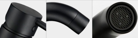 Rea Bateria umywalkowa Lungo czarna Niska REA-B4102