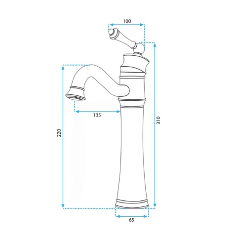 Rea Bateria umywalkowa Vintage Postarzana Czarna Wysoka REA-B0227
