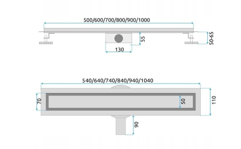 Rea Odpływ Liniowy Neox pro Czarny 80 REA-G7803