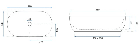 Rea Umywalka Nablatowa Amelia Marmo Shiny REA-U8001