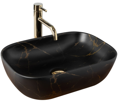 Rea Umywalka nablatowa Belinda Black Marble Mat REA-U8908