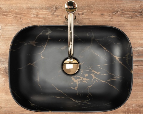 Rea Umywalka nablatowa Belinda Black Marble Mat REA-U8908