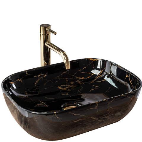 Rea Umywalka nablatowa Belinda Black Marble shiny REA-U8907