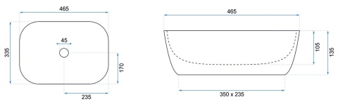 Rea Umywalka nablatowa Belinda Black Marble shiny REA-U8907