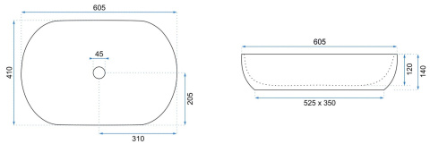Rea Umywalka nablatowa Cleo 61 White REA-U0024