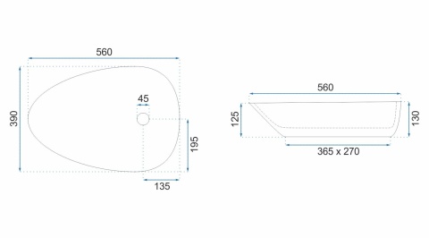 Rea Umywalka nablatowa Greta 55 REA-U8536