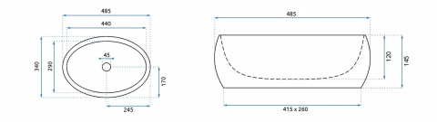 Rea Umywalka nablatowa Linda Stone REA-U1020
