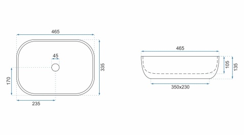 Rea Umywalka nablatowa Livia Stone Mat REA-U3800