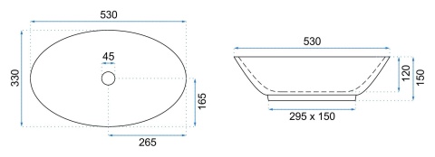 Rea Umywalka nablatowa Pamela Aiax Shiny REA-U9685