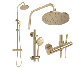 Rea ZESTAW PRYSZNICOWY Z TERMOSTATEM PAROT Złoty Szczotkowany REA-P2323