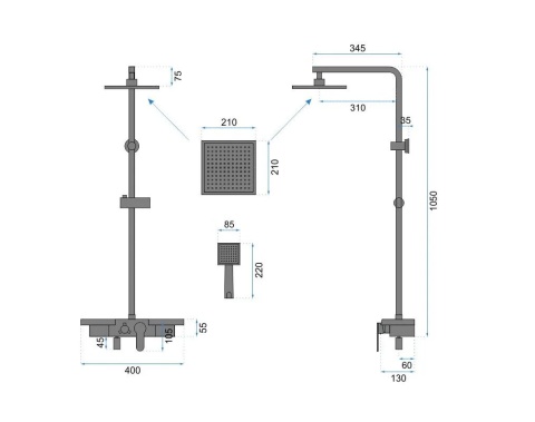 Rea Zestaw Natryskowy Bravo Złoty Szczotkowany REA-P4121