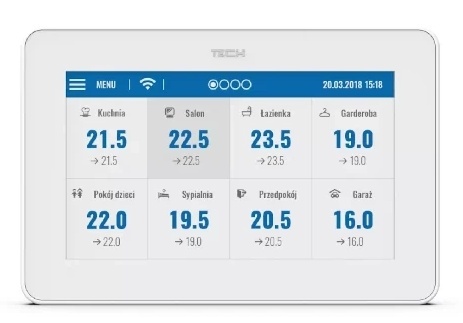 TECH M-12 do listwy L-12 Panel kontrolny podtynkowy do sterowania ogrzewaniem podłogowym, kolor biały WG.11.0673