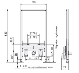Werit / Jomo JomoTech Stelaż do bidetu H82 174-94200100-00/105-000000002