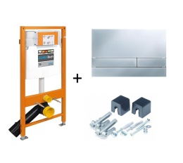 Werit / Jomo JomoTech Zestaw stelaż do WC + wsporniki + przycisk Exclusive 2.0 chrom mat 174-91101100-00/103-000000008
