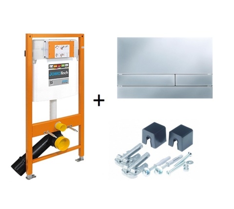 Werit / Jomo JomoTech Zestaw stelaż do WC + wsporniki + przycisk Exclusive 2.0 chrom mat 174-91101100-00/103-000000008