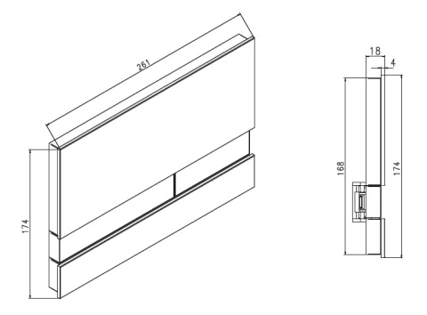 Werit/Jomo Exclusive 2.2 Przycisk WC szkło brązowy przydymiony/chrom połysk 167-42001902-00/102-000000293