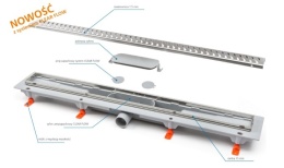 Werit/Jomo JomoTech Exclusive 50 Odpływ liniowy 75 cm z maskownicą 2-stronną Flis czarny mat 175-30750500-38