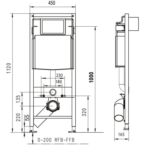 Werit/Jomo JomoTech SLKplus Stelaż WC 45 cm 103-000000012
