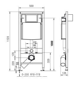 Werit/Jomo JomoTech SLKplus Stelaż WC 50 cm 103-000000003