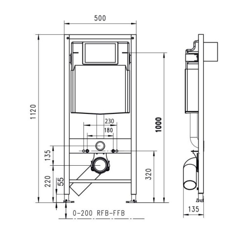 Werit/Jomo JomoTech SLKplus Stelaż WC z funkcją odsysania zapachów 103-000000013