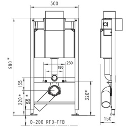 Werit/Jomo JomoTech Stelaż WC niski 98 cm 174-91200000-00/103-000000020