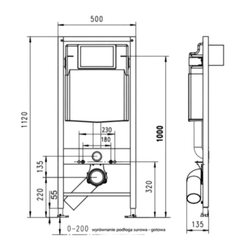 Werit/Jomo Jomotech Stelaż WC + wsporniki + przycisk WC biały 103-000000079