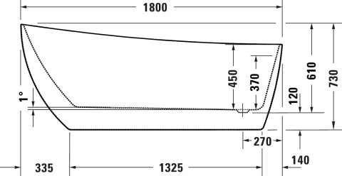 Duravit DuraFaro wanna wolnostojąca 180x80cm, biała 700568000000000