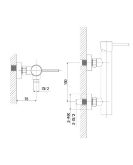Lavita Bateria prysznicowa Orion Matt Black 5900378341529