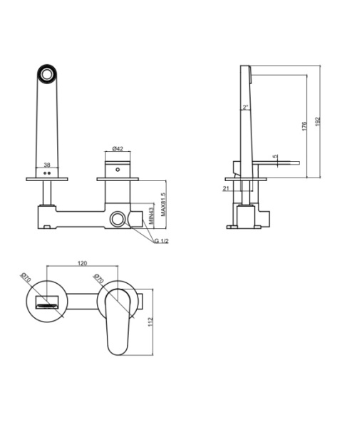 Lavita Bateria umywalkowa podtynkowa Cetus Chrome 5900378341819