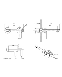Lavita Bateria umywalkowa podtynkowa Spark Gunmetal 5900378341277