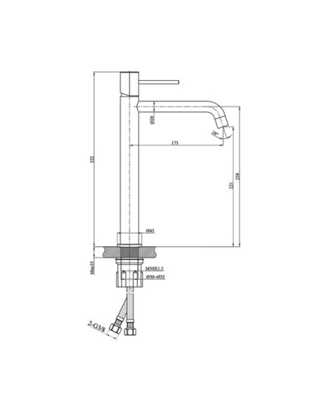 Lavita Bateria umywalkowa wysoka Orion Brushed Copper 5900378357360