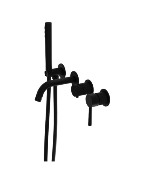 Lavita Bateria wannowa podtynkowa 4- otworowa Orion Matt Black 5900378357155