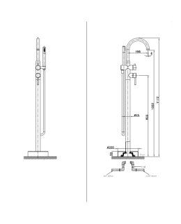 Lavita Bateria wannowa wolnostojąca okrągła Orion Chrome 5900378357186