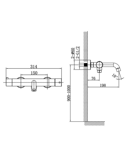 Lavita Bateria wannowo - prysznicowa Orion Brushed Gold 5900378341567