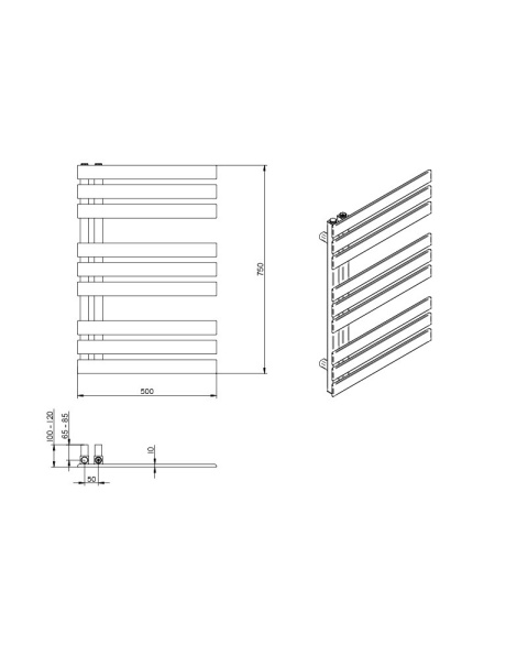 Lavita Grzejnik łazienkowy Flank White 750 5904194693176