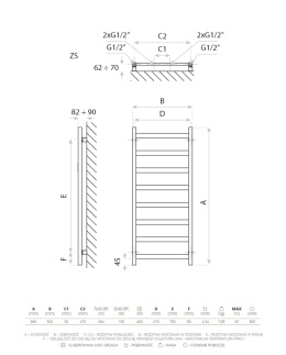 Lavita Grzejnik łazienkowy Lungo Metalic Grey 960 5901804783364