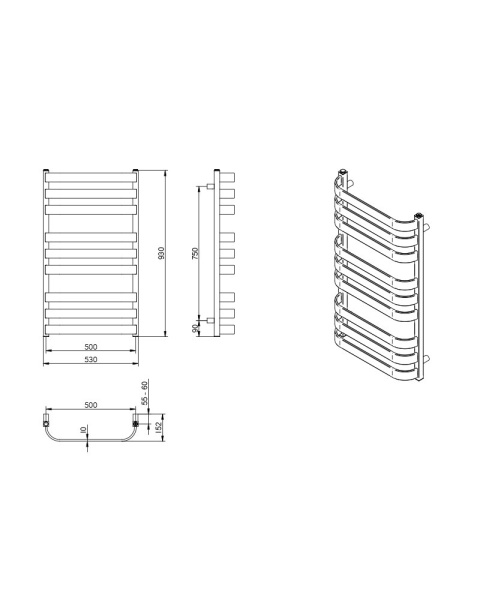 Lavita Grzejnik łazienkowy Scala Grey 930 5904194693251