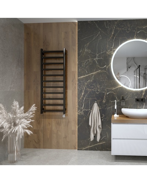 Lavita Grzejnik łazienkowy elektryczny Lungo Black 1320 z grzałką Black 5903918481433