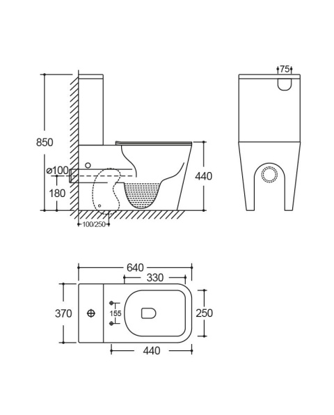 Lavita Kompakt Wc Tryton Black 5900378334224