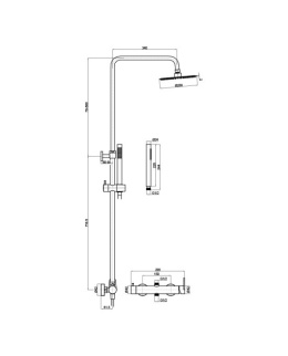Lavita Natynkowy zestaw prysznicowy z deszczownicą Cetus Chrome 5900378341932