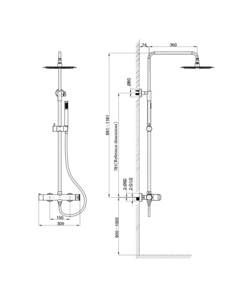 Lavita Natynkowy zestaw prysznicowy z deszczownicą Spark Brushed Copper 5900378342328