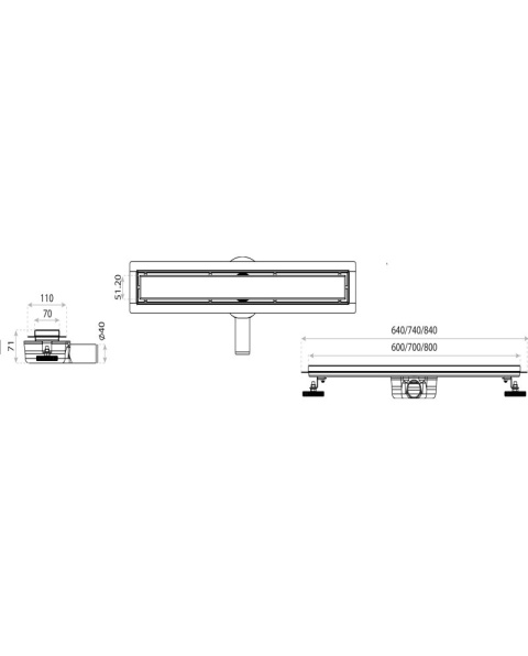 Lavita Odpływ liniowy Plate 700 5900378310303
