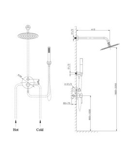 Lavita Podtynkowy zestaw prysznicowy z deszczownicą Orion Brushed Gold 5900378341598