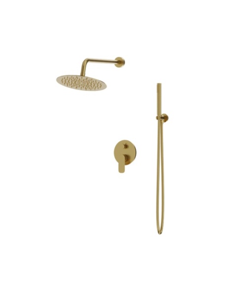Lavita Podtynkowy zestaw prysznicowy z deszczownicą Spark Brushed Gold 5900378341925