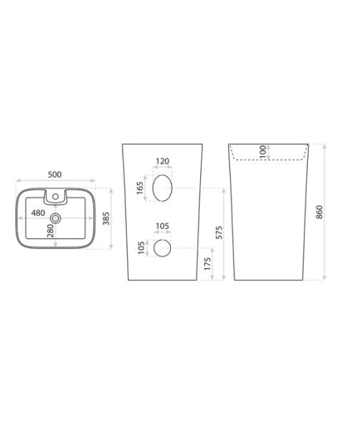 Lavita Umywalka stojąca Iva 5900378308096