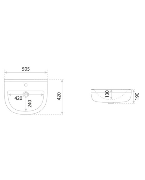 Lavita Umywalka wisząca Bart 500 5900378334712